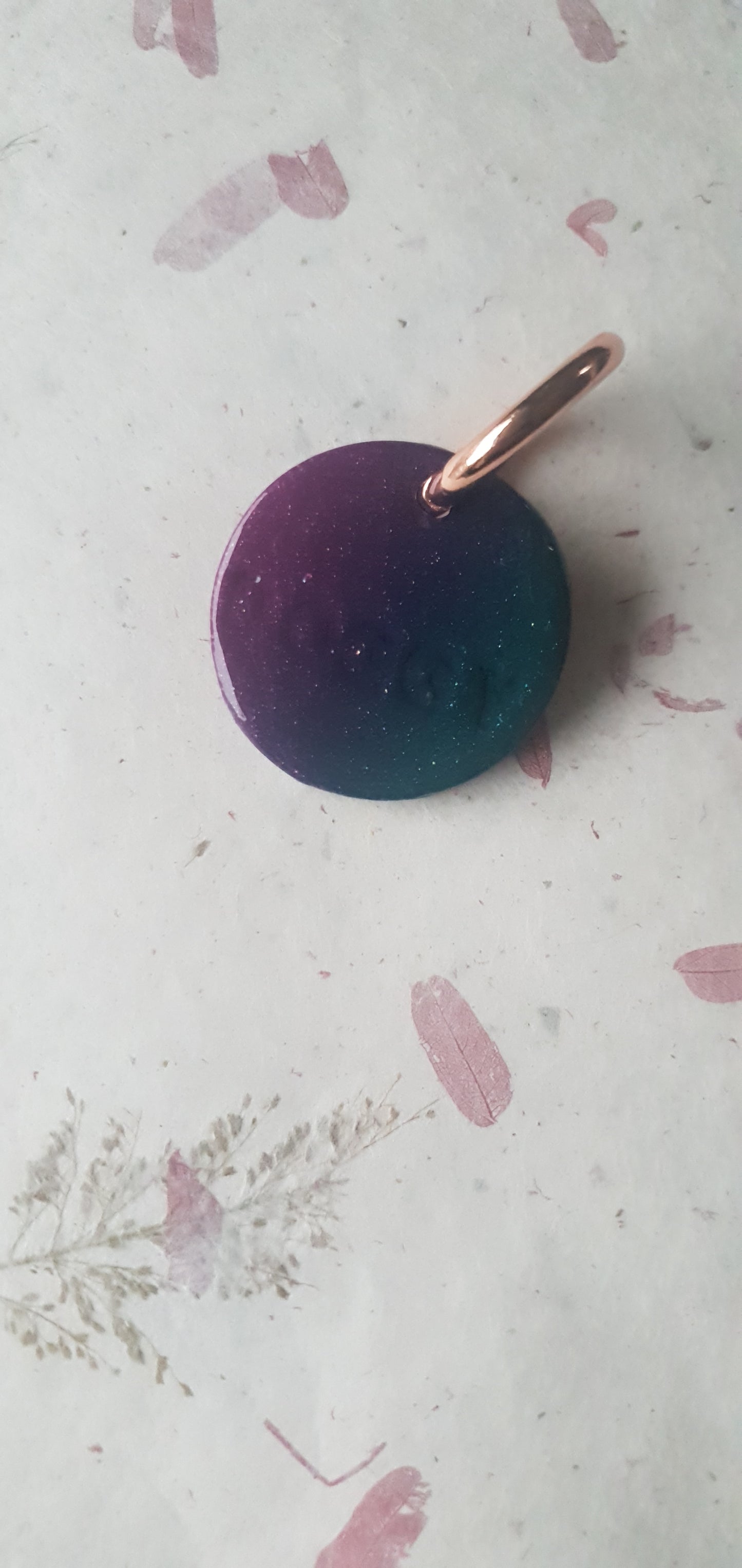 Médaille violette et bleue pour chien