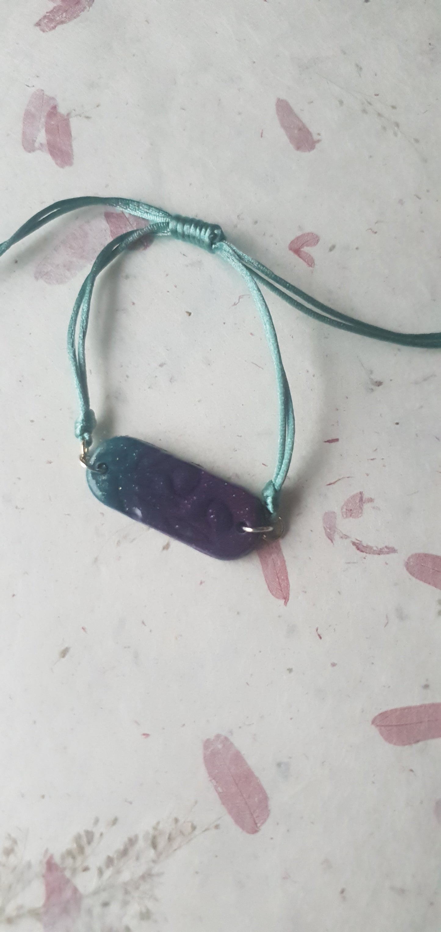 Bracelet paillettes violet et bleu