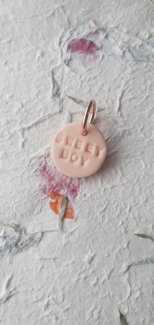 Médaille rose tendre  pour chien