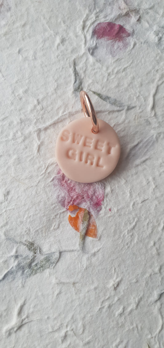 Médaille rose tendre 2 pour chien pâte