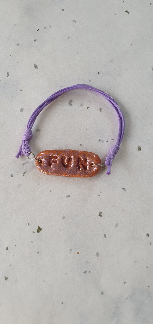 Bracelet orange paillettes