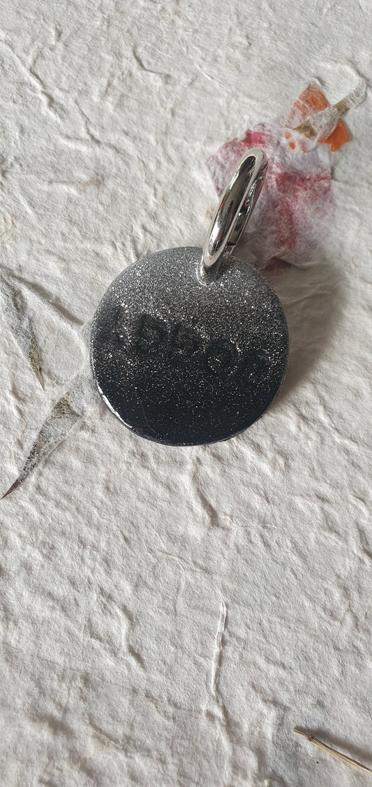 Médaille grise et noire pour chien