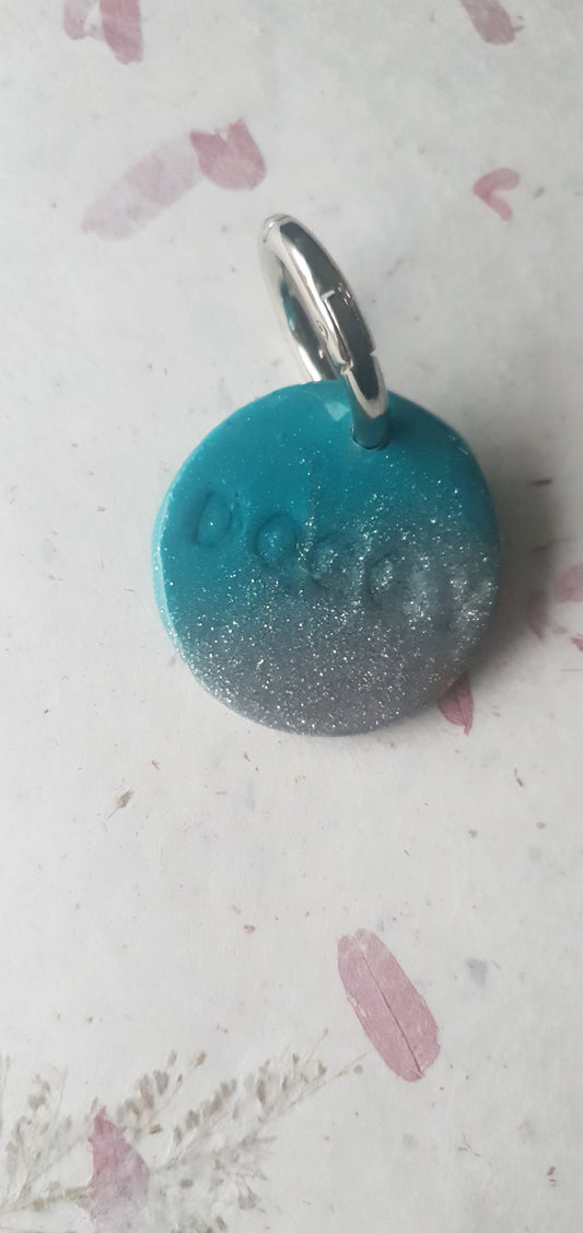 Médaille bleue et grise pour chien