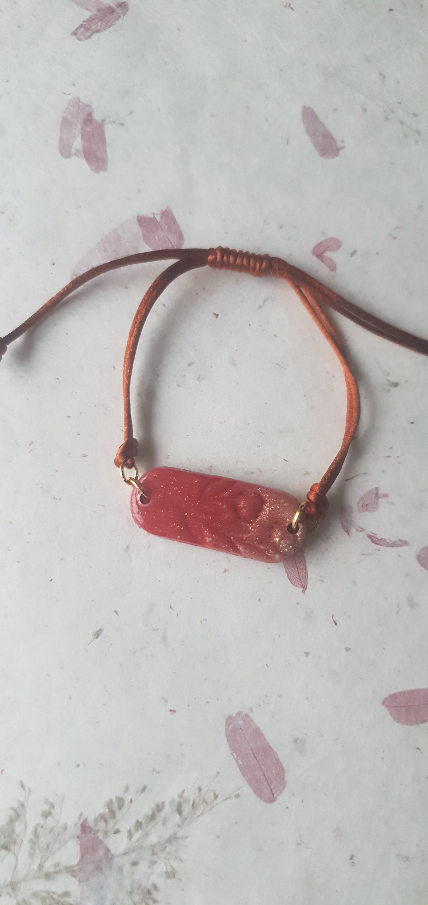 Bracelet paillettes rose et rouge