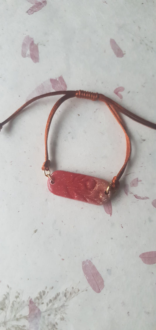Bracelet paillettes rose et rouge